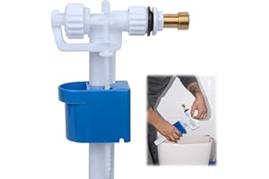 PGONLINE Mecanismo Cisterna WC Universal, Válvula llenado Cisterna, Válvula de Ilenado Lateral de Latón, BolVla cisterna WV para Cisterna de Inodoro de G3/8" y G1/2" Pulgadas