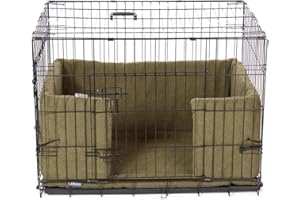 Danish Design Dog Crate Bumper - Sherpa Fleece, Ecoflex Recycled Filling - Olive - Small
