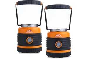 AYL LED Camping Lantern, Battery Powered LED 1800LM, 4 Camping Lights Modes, Perfect Camping Lamp and Flashlight for Hurricanes, Emergency Light, Storms, Power Outages, Hiking, Fishing, Tent, Home