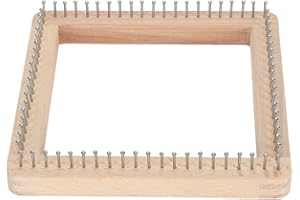 FOCKETY Métier à Tricoter en Bois, Artisanat, Métier à Tricoter carré, Métier à Tricoter en Bois avec Clous Non Détachables pour la Fabrication de Coussins, écharpes, Chapeaux, Bandeaux