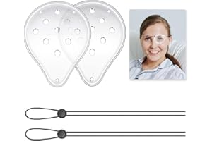 XATGIOUY 2 Pcs Transparent Eye Shield After Surgery, 9 Hole Plastic Ventilated Clear Eye Patches After Cataract Surgery Recovery, Adjustable Durable Protective Eye Masks, Eye Care Accessories for Adults