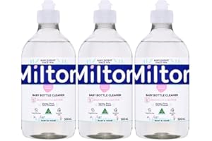 MiltonBaby Bottle Cleaner 500ml x 3, Teat White Milk Film Residue Remover Hygiene Household Desinfectant Wash for Sensitive Skin with Welari Thank You Card | (3pack)