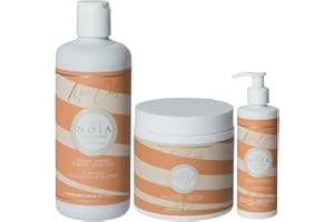 NOIA PARIS NOIA HAIR Miss Curly - Routine Capillaire pour cheveux bouclés,ondulés ou wavy - Shampooing, creme subliminatrice & Masque - À l'aloé vera,huile de piqui & Jojoba.