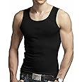 COSHAL® Men's Cotton Vests Tank Tops Sleeveless Plain Breathable Slim Fit Summer Top Vest Everyday Athletic wear, Easy Fit Men Workout Shirts