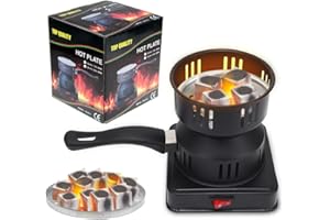 CEWROM Carbone Bruciatore, Accenditore Elettrico per Carbone, Accenditore a Carbone 450-600 W, Bruciatore a Carbone Elettrico per Casa Campeggio Barbecue, con Manico Cavo Lungo, Regalo di Natale