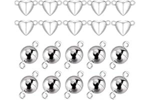 SURALIN 20 Pz Chiusure per Collane Magnetiche per Bracciale Magnetico per Braccialetti e Collane Chiusura Braccialetti fai da te-Cerchio e Cuore