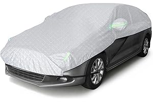 Mikkuppa Autoabdeckung 550×260cm – Faltbare Ganzgarage wasserdichte Auto Schutzplane gegen Schnee, UV, EIS & Staub – Winter & Sommer Fahrzeugabdeckung mit Spiegeltaschen