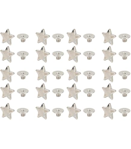 PATIKIL 9mm Borchie Abbigliamento, 20 Set Borchie E Spine Rivetti Pelle Cono Spine Viti Metallo Abbigliamento
