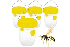ONESHLEE 4 Piezas Trampa Avispas Exterior Jardin Balcon, Trampa Avispas Asiaticas, Trampa Botella Redondo Para Moscas Fruta Drosófila Mosquitos Insecto, Para Atrayente Cebo Liquido Colgante Reutilizable