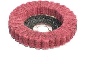 MiJunHD 4inch 100mm Nylon Fiber Flap Disc, Red 320 Grit Abrasive Buffing Sanding Wheel Grinding Scouring Pad for Angle Grinder Polishing Tool (Bore diameter:16mm,1Piece)