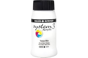 DALER ROWNEY Daler-Rowney System3 Acrylic Paint, Plastic Pot, 16.91oz - 500 ml, Titanium White