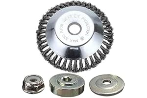 AWOEORSTY LADAMI Kagni Profi Unkrautbürste für Freischneider - Wildkrautbürste für Motorsense, Runde Twist Wire Wheel Bürste, 25,4 x 150 mm, mit Kontermutter