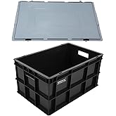 SINGHAL Plastic Crate with Lid, 400x300x200 MM Multipurpose Heavy Duty ...