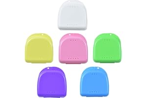 SANTOO 6 Stück Zahnspangendose Zahnspangenbox Prothesendose Retainer Fall Kieferorthopädische Dental Retainer Box Prothese Aufbewahrungsbehälter für Aufbissschiene Knirscherschiene