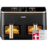 COSORI Airfryer, Testsieger der Stiftung Warentest, Heißluftfritteuse 2 Kammern, 8,5L Heißluftfritteuse mit Sichtfenster, Inn