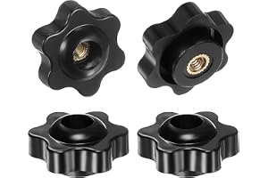 QUARKZMAN 4 st. M4 stjärnknoppar med invändig gänga, 25 mm huvud, plast med genomgående hål, mässingsskruv, gängade tryckhandtag