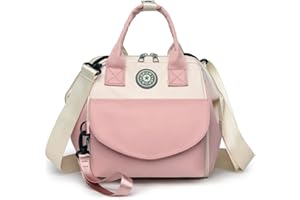 Balakaka Baby Changing Bag For Mom, Waterproof Mummy Shoulder Bag Portable Travel Bag, Nappy Changing Bag Stylish Travel Tote Pink