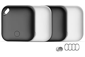 CASCHO Air Traceur Tag Lot de 4, Smart Finder Tracker Compatible avec Apple Localiser (iOS Uniquement), Localisateur D'Objets Bluetooth pour Valises Wallet Portefeuilles Clés Sacs, Batterie Remplaçable