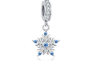 H.ZHENYUE Merry Christmas Charm Beads fit Bracelet Necklace for Woman Girls,925 Sterling Silver Pendant Beads with Cubic Zirconia,Birthday Christmas Halloween Valentine's Day Gifts