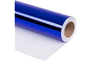 RUSPEPA Papel De Envolver Metálico Azul Real - Papel De Color Sólido Perfecto Para Bodas, Cumpleaños, Navidad, Regalos Para Bebés - 76 cm X 10 m