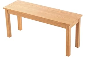 Hallowood Furniture Waverly Oak Dining Bench for Dining Table, 2 Seater Solid Wooden Bench Seat in Light Oak Finish, Ideal for Kitchen, Hallway, Bedroom, Porch or Conservatory