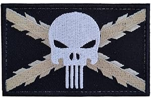 MateyCo Parche Tactico 8 cm x 5 cm con velcro para tu mochila, chaleco, motoristas (CruzPuni)