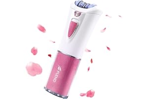 BUBBACARE Épilateur électrique sans fil pour femme - Épilateur électrique pour le visage et le corps - Avec lumière LED - Tondeuse bikini pour le visage, le corps, les aisselles, le bikini