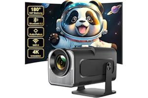 Salange HY320 Mini Beamer, 4k Unterstützt Heimkino Projektor,Android 11.0 Video Projector,Unterstützt 1080P WiFi6 BT 5.2,Tragbarer Beamer Handy Outdoor, Auto Trapezkorrektur