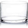 WGV Cylinder Vase, Open Width 6", Height 4", Clear Glass Floral Container, Candle Holder for Wedding Centerpiece, Party Event, Home Office Decor, 1 Piece