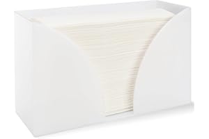SimplyImagine Countertop Paper Towel Holder Dispenser - White Acrylic Storage Holder for Kitchen or Bathroom Use for Multifold, C Fold, Trifold, Z Fold Hand Towel Napkins - Commercial or Home Use
