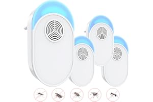 GBARAN Ultraschall Schädlingsbekämpfer 4 Stück, Schädlingsvertreiber, elektronischer Schädlingsabwehrstecker für Insekten, Mäuse, Käfer, Insekten, Kakerlaken