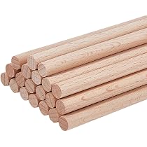 OLYCRAFT 100 Stück Runde Holzstäbe 25 Cm – Unbehandelte Bambus-Dübel 3 Mm Für Bastelprojekte Und DIY