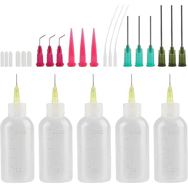 Set Flaconi Erogatori Con 21 Aghi - 50 Ml Per Pittura Acrilica, Quilling E Lavori Creativi - Foto 11