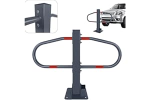 LARS360 Verrouillage de stationnement pliable avec clés en fer, poteaux de fermeture pliables pour protéger les parkings privés ou les accès avec des marques réfléchissantes à appliquer