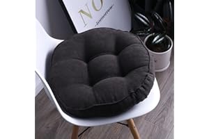 Lukery Stuhlkissen rutschfeste Dicke 10cm, Waschbare Weiche Sitzkissen Komfort Stuhlauflage als Stuhl Kissen für Outdoor Indoor Gartenstuhl, Küche Esszimmerstuhl (Runde 50cm,Tiefes Grau)