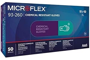 Ansell Microflex 93260100 93-260 Gants jetables triple couche en néoprène et nitrile 7,8 mm Taille L