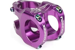 HOGARDENME Mountain Bike Power Stem 35mm Length 0 Degrees Road Bike Stem 31.8mm for 31.8mm Bicycle Handlebar Mtb Stem(purple)