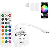 RGBWW Led Strip Controller, Wifi/App Controllato Funzionando con Android/IOS 5V-28V 16 milioni di colori, 24 pulsanti Remote 
