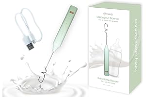 CLIMSOM Mélangeur Biberon Anti-Grumeau Rechargeable USB - Nouvelle Version Améliorée - Mélange Homogène en Quelques Secondes - 3 Vitesses - Facile à Utiliser et à Nettoyer - Pour Tout Type de Lait