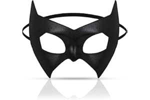 Alaxciax Batgirl Maske, Schwarze Fledermaus Augenmaske Halb Gesicht Fledermaus kostüm Accessoires für Herren Damen Karneval Halloween Cosplay Party