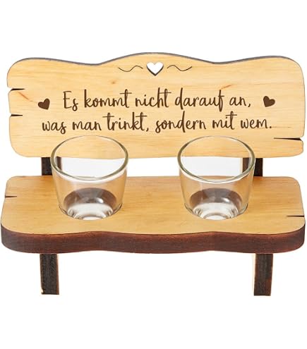 Schnapsbank Für Papa Mit Gravur – Inkl. 2 Shotgläsern & Persönlichem Spruch – Geschenkidee Aus Holz