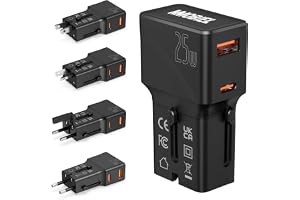 MMOBIEL Universell Reseadapter 25W - Allt-i-Ett Världsomspännande Reseadapter - Internationell Uttag Adapter med USB-C 25W oc