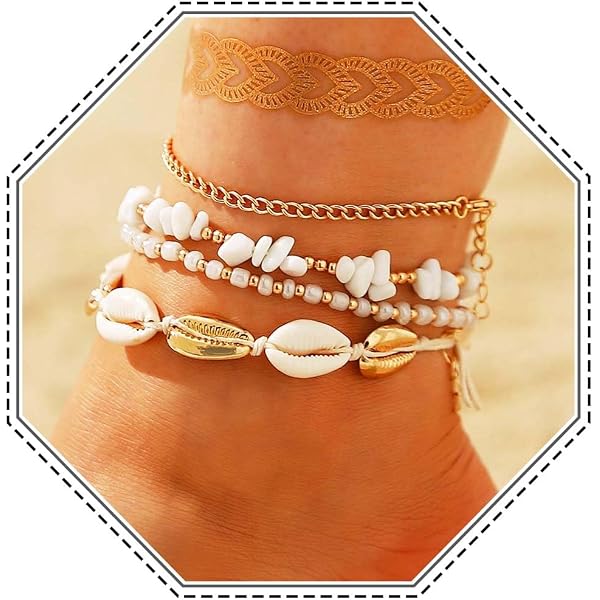 Jovono Lot de 5 bracelets bohème superposés en chaîne serpent dorée à