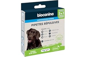 BIOCANINA Pipettes Répulsives Chiens de Plus de 30 kg 4 Pipettes