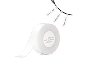 YULINCA Nastro per etichettatrice per NIIMBOT D11/D110/D101 stampante, 1 rotoli (65 pezzi in totale) D11 Etichette adesive termiche per cavi Carta impermeabile antiolio per cavi Bianco 12,5 * 109mm