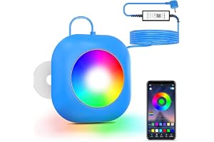 LyLmLe 20 W trådlös LED-poolbelysning, 12 V nedsänkbar poolbelysning med APP-kontroll, dimbar, IP68 magnetisk poollampa med 8 m kabel för pool utanför marken