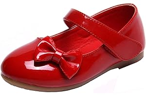 WUIWUIYU Girl's Sweet Flower Princess Shoes Flat Mary Janes(Toddler/Little Kid/Big Kid)