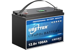 ‎UBETTER UBETTER 12V 100Ah Mini LiFePO4 Batterie, 12V Lithium Akku mit Monitor und 100A BMS, 4000+ Zyklen LiFePO Akku, Unterstützung in Serie/Parallelschaltung, perfekt als Stromquelle für Innen und Außen