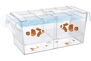 Pawfly Akvarium Fiskuppfödningsbox Akryl Kläckeri Inkubator Tank med sugkoppar Stor isoleringsbox