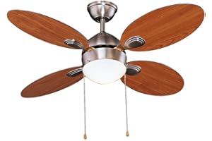 VINCO Ventilatore da soffitto diametro 107 cm, 3 velocità, 4 pale